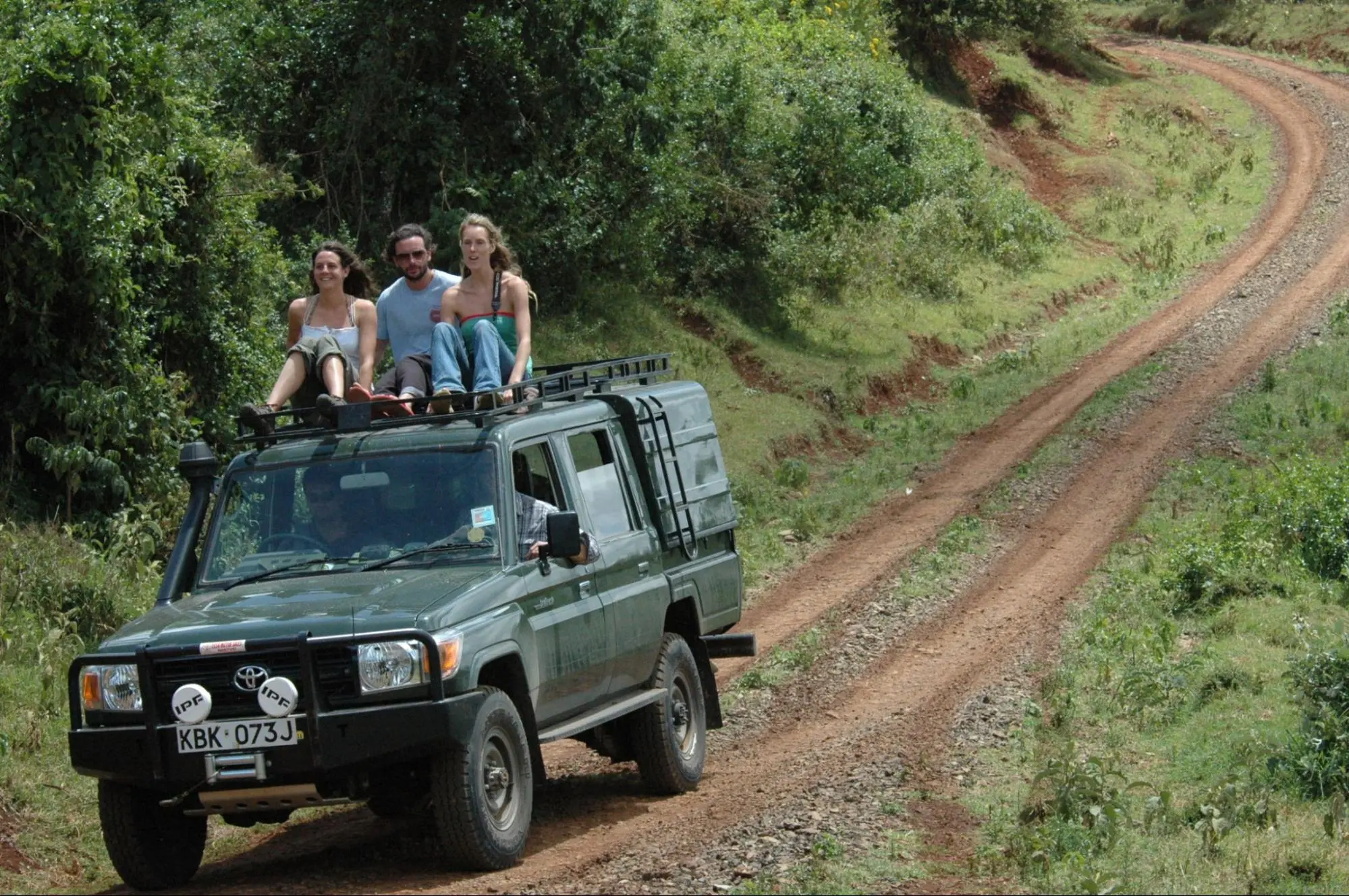 Kenya Safari Holidays - Our guests during a safari tour in Aberdare National Park.