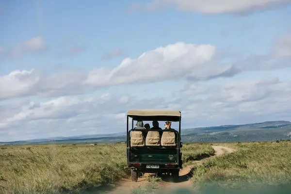 Tourist vehicle in Masai Mara during the end of the rainy season