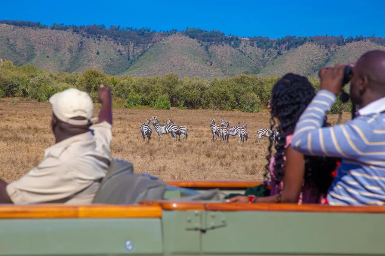 Our Guests during game drives in Lake Naivasha with a stay at Chui lodge.