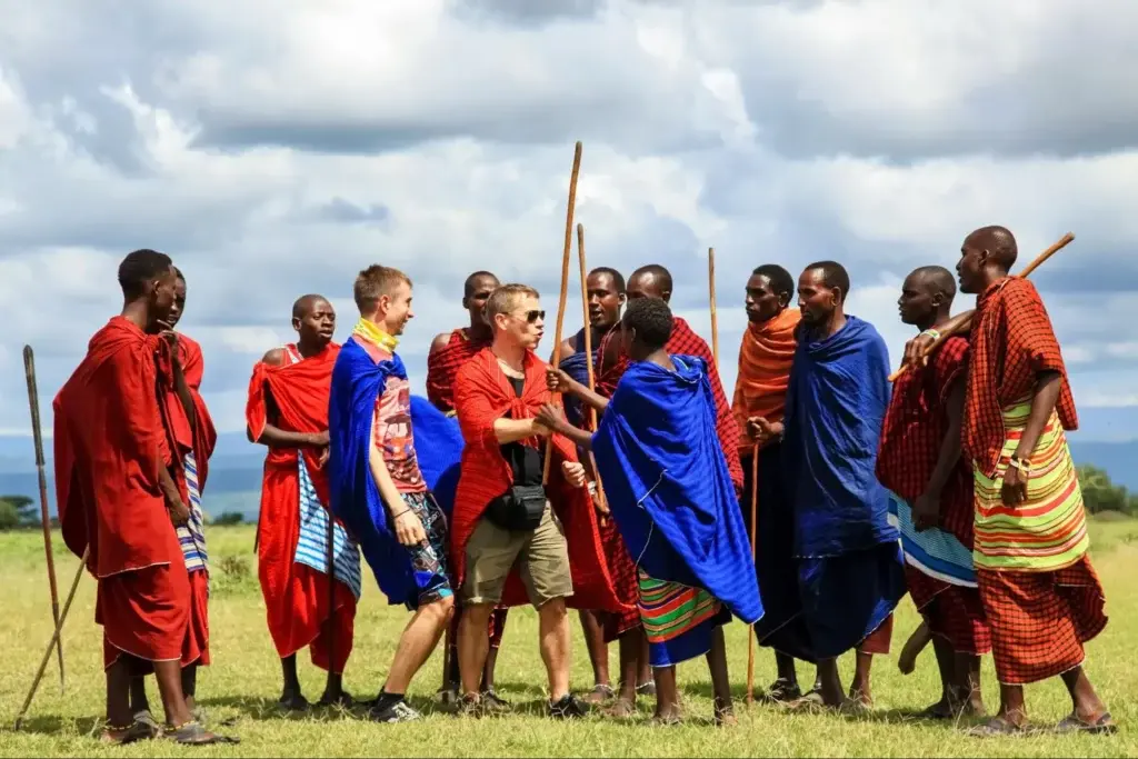 Taking part in a Masai Dance