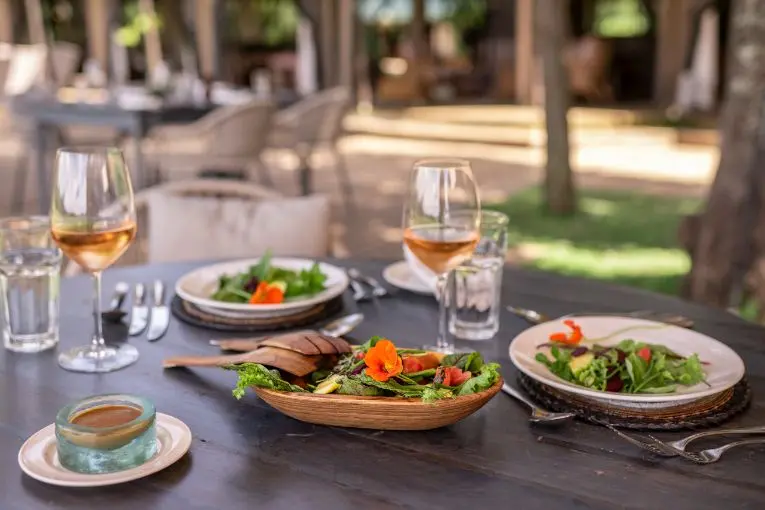 A safari dining experience at Governors Camp